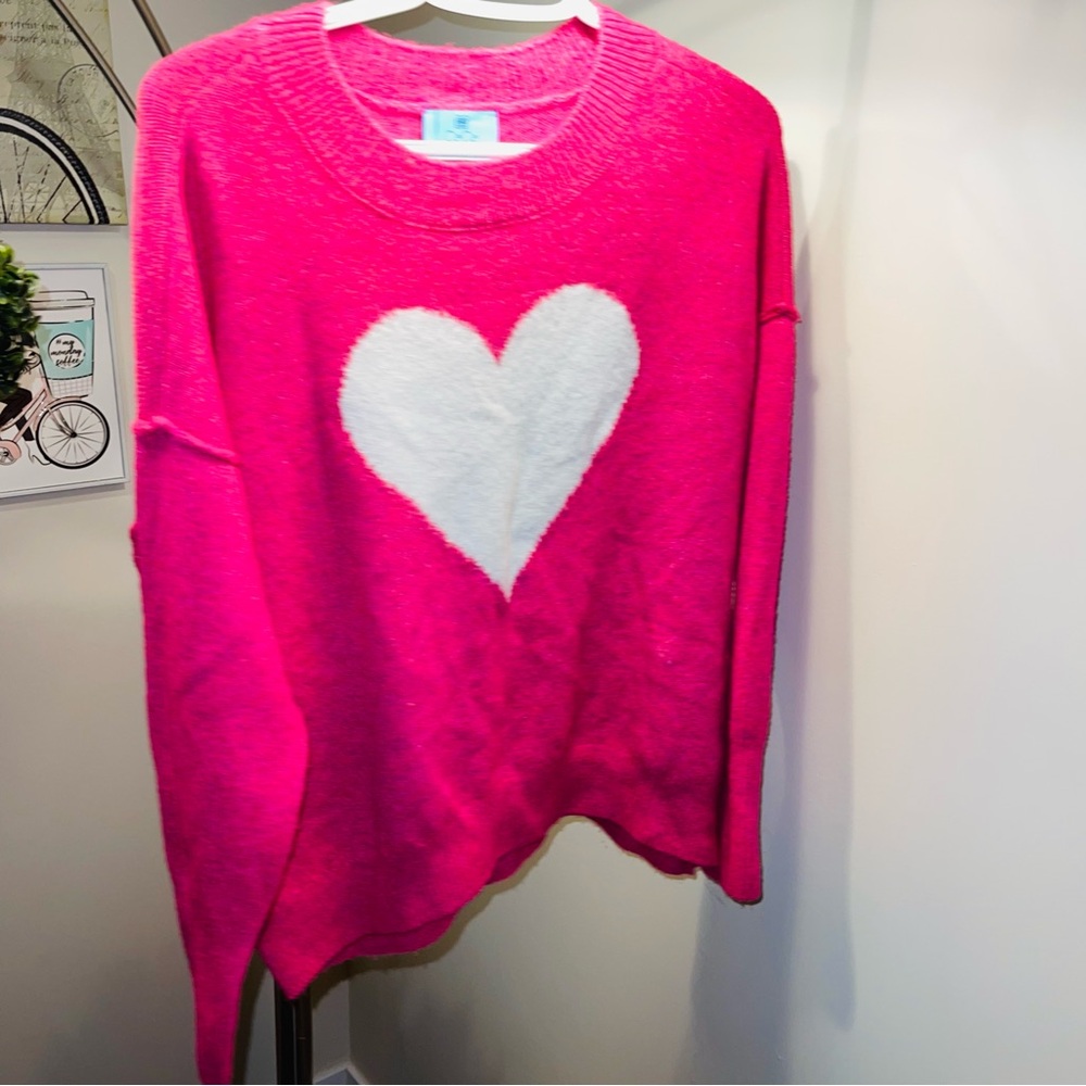 CeCe Pink Sweater with White Heart